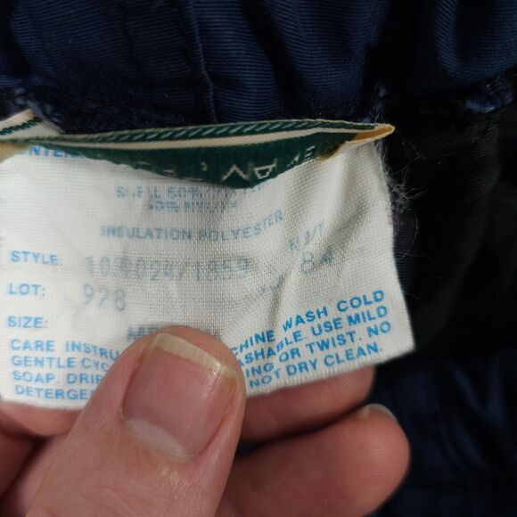 Vintage LL Bean Mens Medium Navy Blue Waterproof Ski Snow Side Zip Pants - Picture 4 of 9